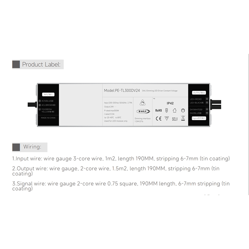 Светодиодный драйвер постоянного тока DALI с регулируемой яркостью мощностью 250 Вт
