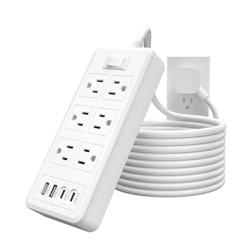 6 розеток, 4 порта USB, удлинитель для США