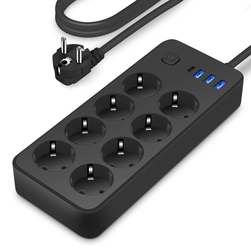 Стандартный удлинитель ЕС на 8 переменного тока с 4 портами USB